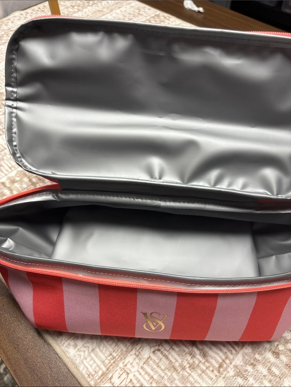 Victoria's Secret Pink and Coral Striped Backpack - Picture 7 of 7